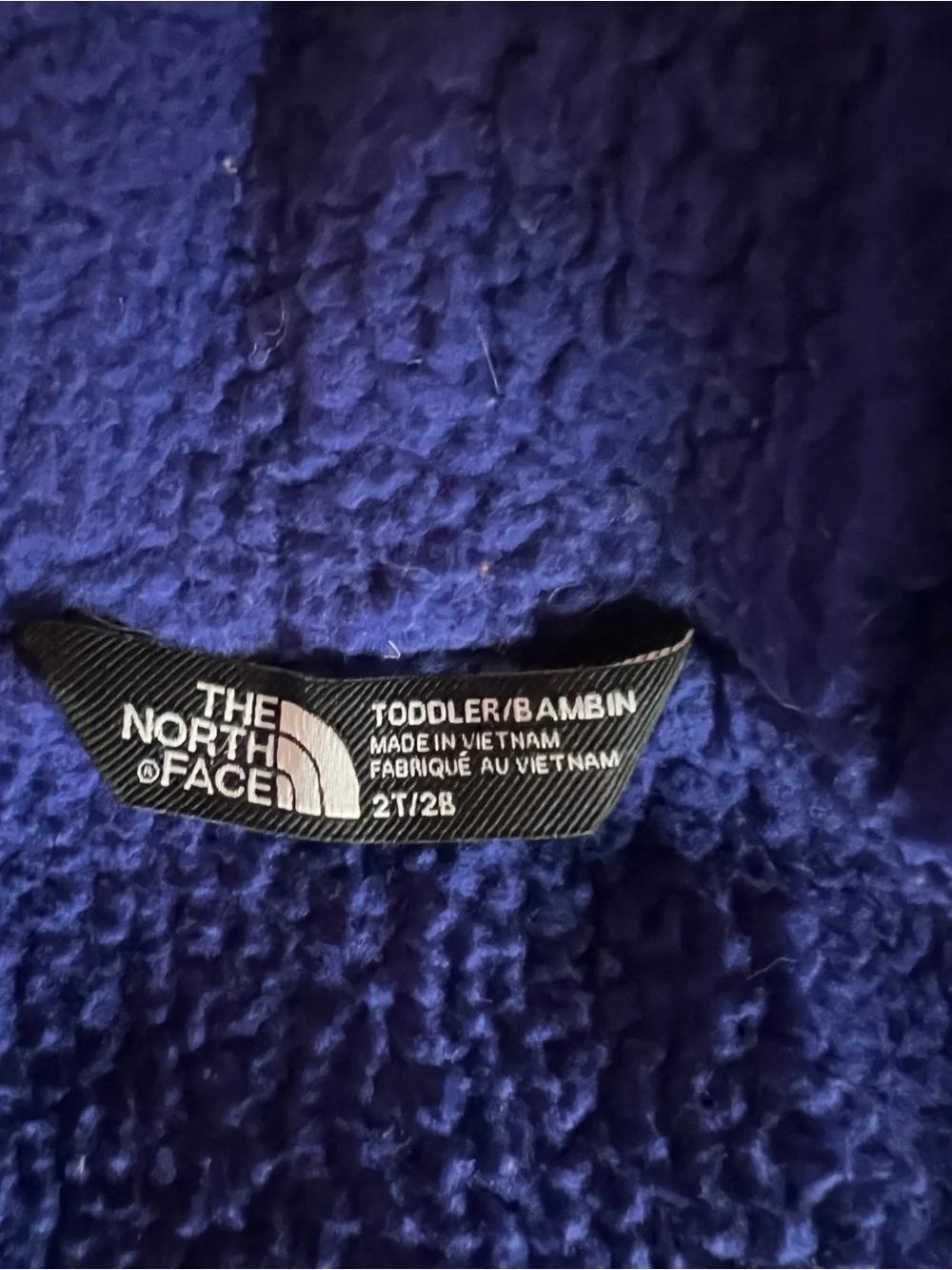 The North Face Size 2T Fleece Hooded Jacket W/Zipper Front